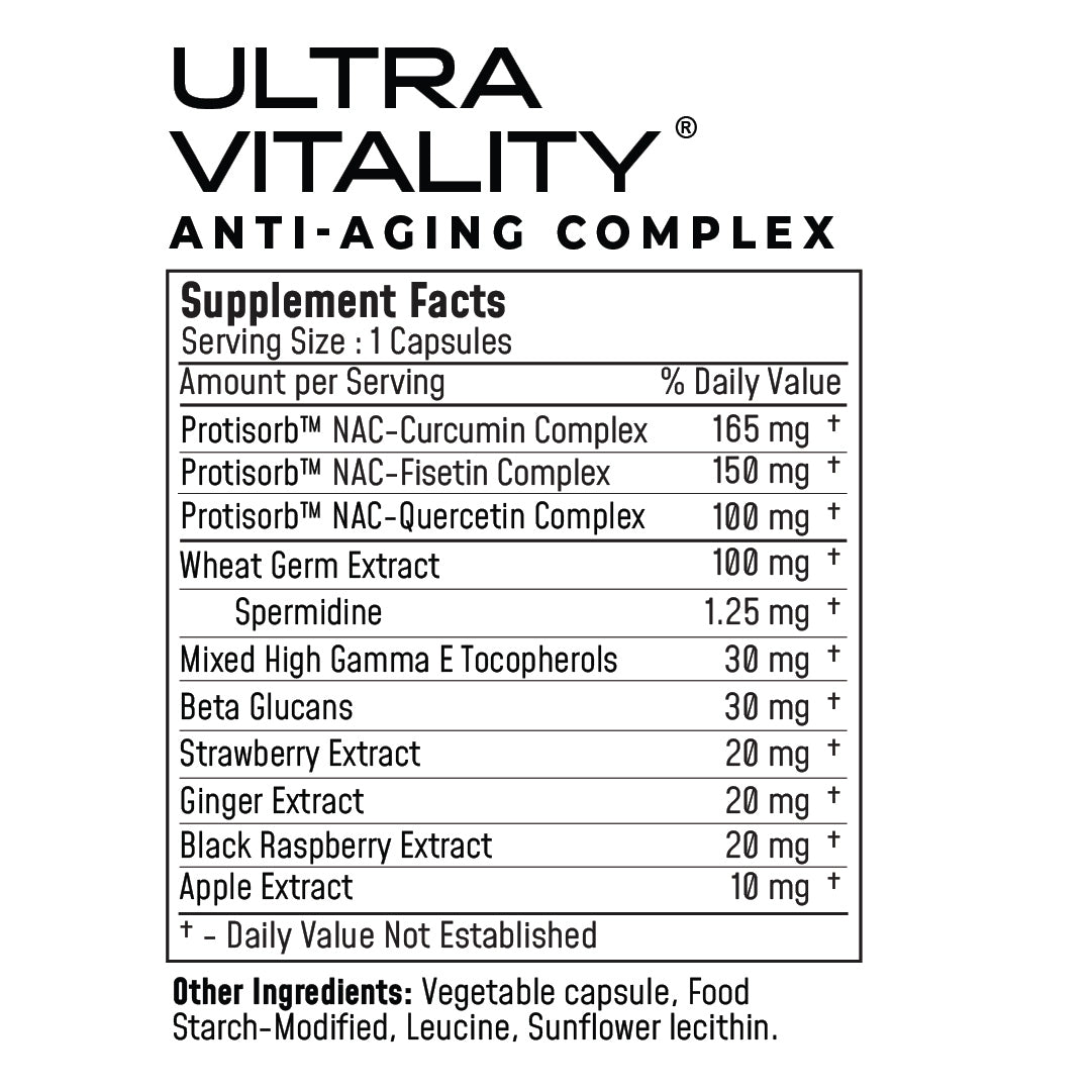 UltraVitality™ Cell Clearing (Curcumin + Fisetin + Quercetin + Strawberry + Beta-Glucans)