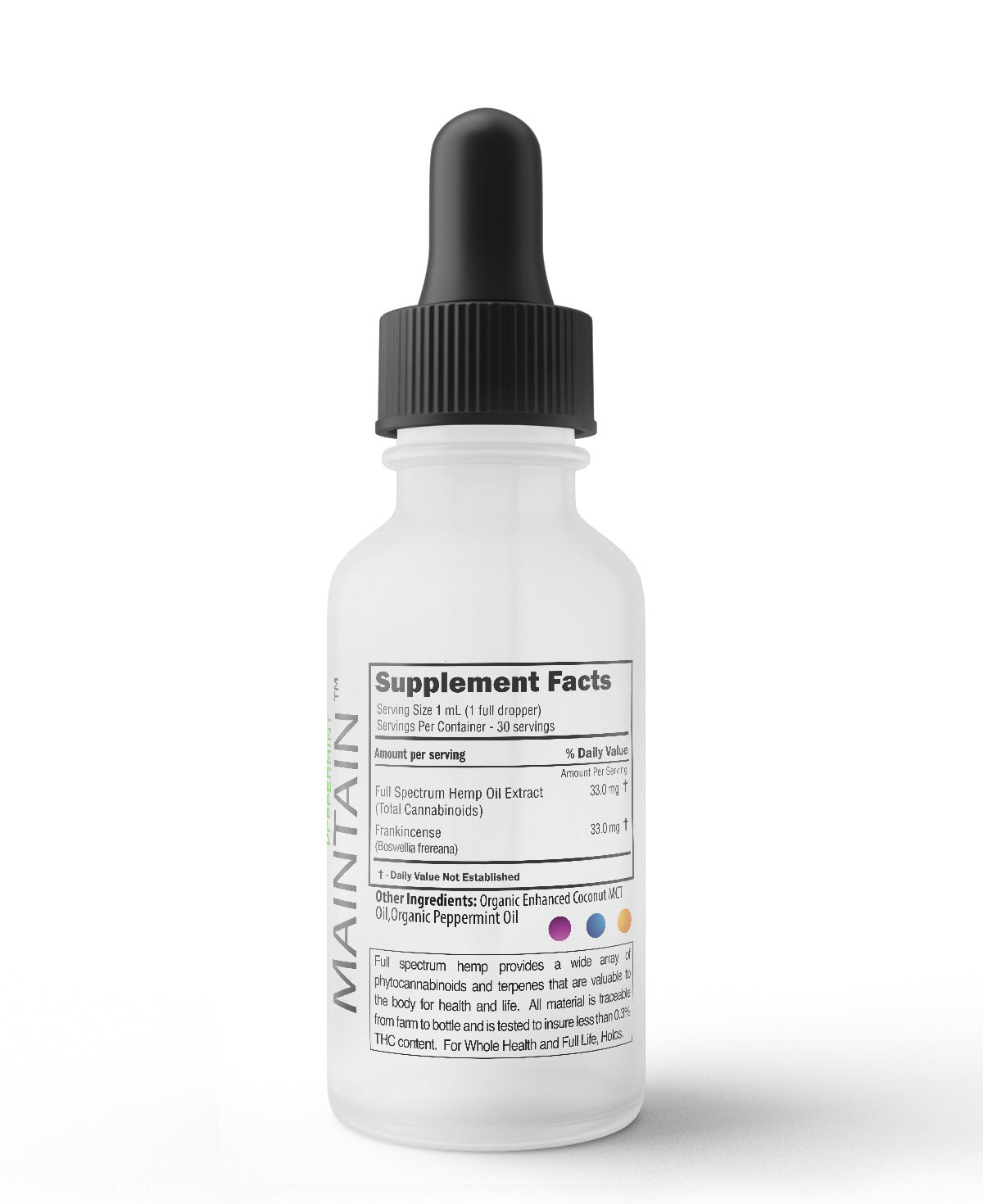 Maintain 1000 mg. 1 oz. Full Spectrum Hemp and Frankincense Oil Tincture