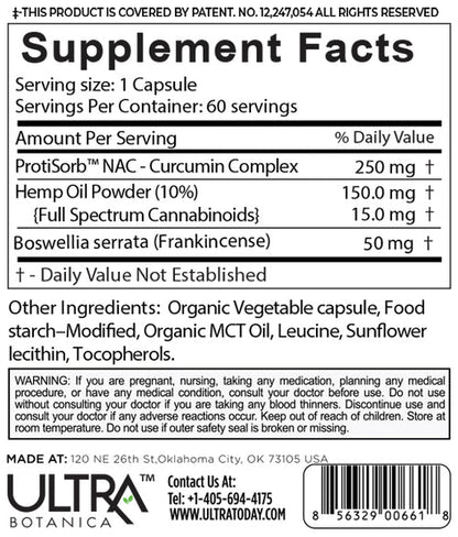 UltraHemp™ Advanced (Curcumin + Full Spectrum Cannabinoid + Boswellia)